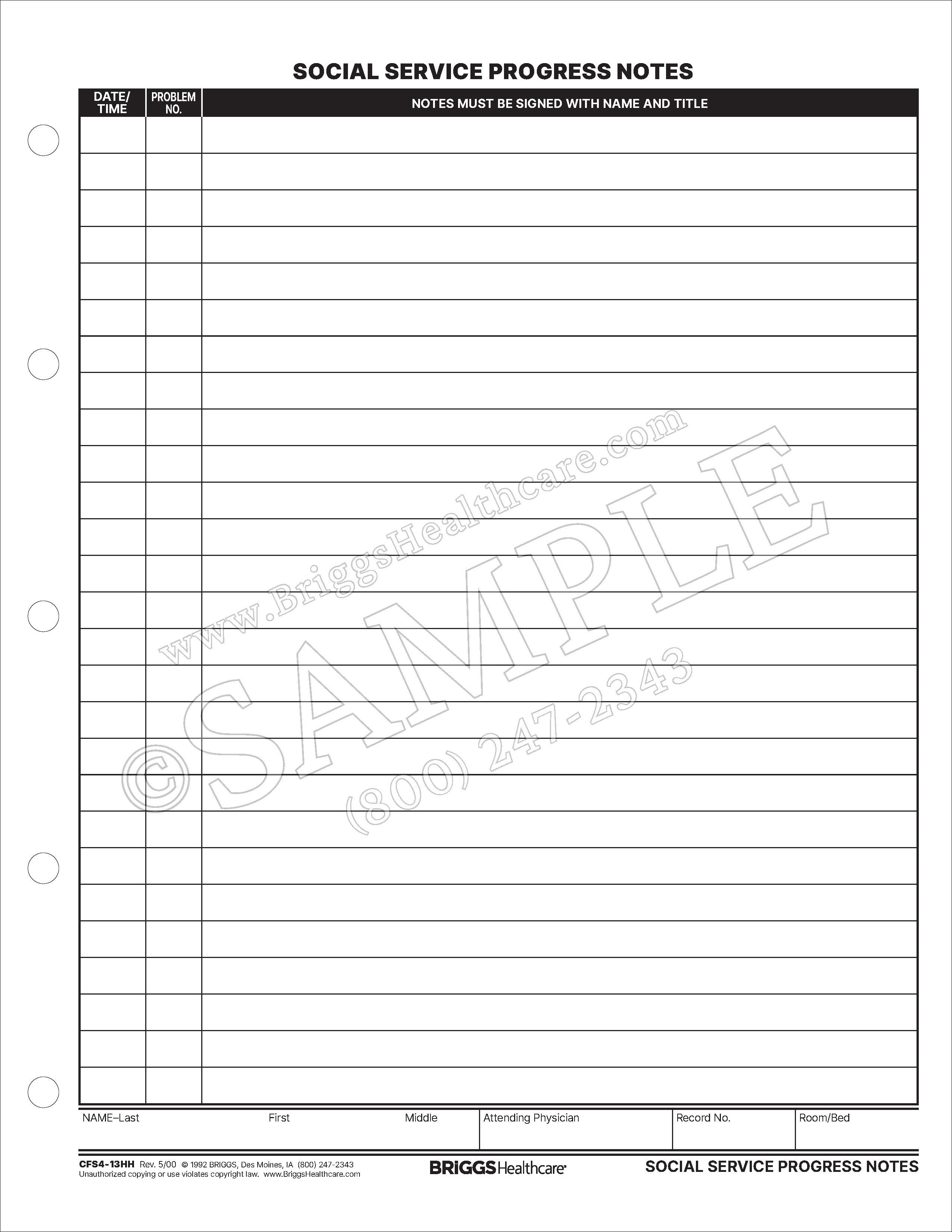 Social Service Progress Notes